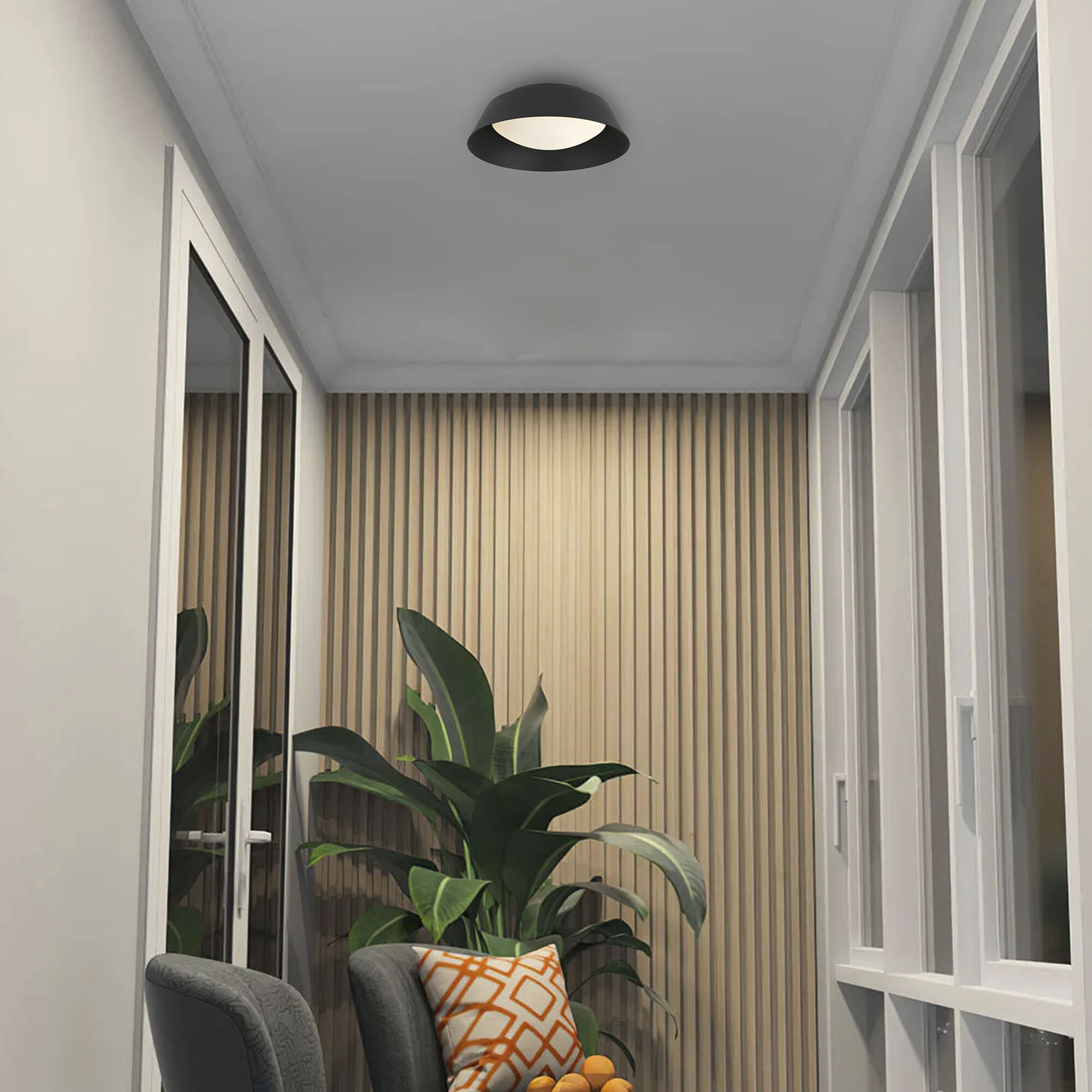 Pez LED 11 inch Sand Black Outdoor Flush Mount